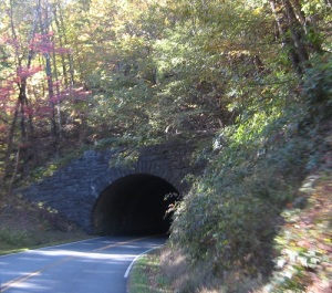 Bunches Bald Tunnel, one of 26 tunnels located along the Blue Ridge Parkway